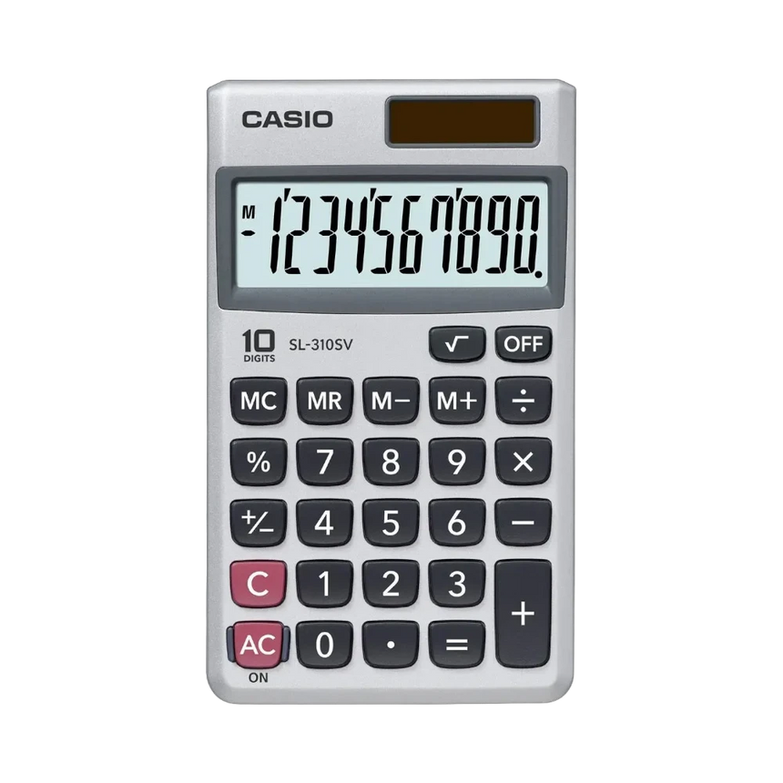 Casio 10-Digit LCD Portable Solar-Powered Calculator (Silver) — Being Shipped