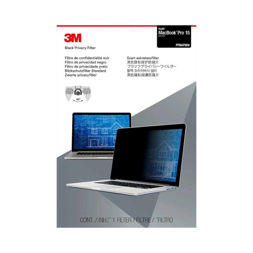 3M Privacy Filter for Apple MacBook Pro 15" (2016 model or newer) with COMPLY Attachment System — Being Shipped