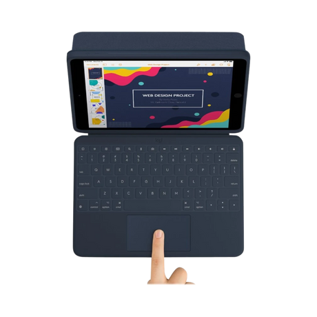 Logitech Rugged Combo 3 Touch Keyboard with Trackpad for iPad (7th/8th/9th Generation, Blue) — Being Shipped