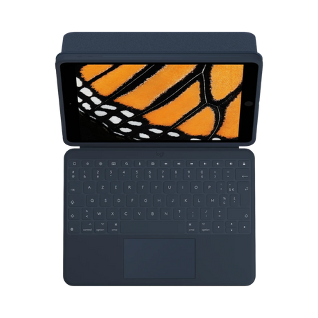 Logitech Rugged Combo 3 Touch Keyboard with Trackpad for iPad (7th/8th/9th Generation, Blue) — Being Shipped