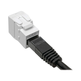 Tripp Lite Keystone Jack Cat6/Cat5e, RJ45, Shuttered, Dust Cap - Toolless, PoE/PoE+ Compliant, White, TAA — Being Shipped