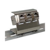 Tripp Lite 3-Port Metal DIN-Rail Mounting Module for Snap-In Keystone Jacks and Couplers, Silver, TAA — Being Shipped