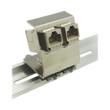 Tripp Lite 2-Port Metal DIN-Rail Mounting Module for Snap-In Keystone Jacks and Couplers, Silver, TAA — Being Shipped