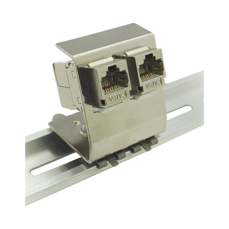 Tripp Lite 2-Port Metal DIN-Rail Mounting Module for Snap-In Keystone Jacks and Couplers, Silver, TAA — Being Shipped
