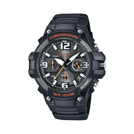 Casio Men's Heavy Duty Black/Orange Sport Watch, 100M Water Resistant — Being Shipped