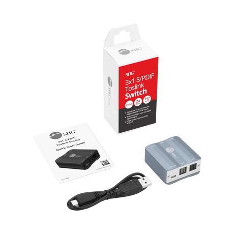 SIIG 3x1 Toslink S/PDIF Audio Switch, 24-Bit, 192KHz — Being Shipped