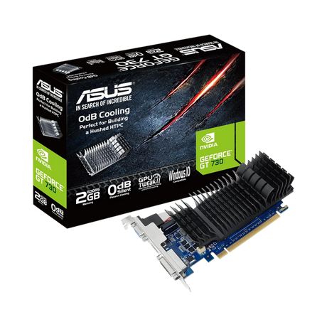 ASUS GeForce GT 730 2GB GDDR5 Low Profile Graphic Card for Silent HTPC build (with I/O port brackets) — Being Shipped