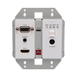 C2G HDMI HDBaseT + VGA , 3.5mm, RS232, and IR over Cat Extender Dual Gang Wall Plate Transmitter, 4K 60Hz — Being Shipped