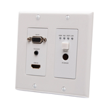 C2G HDMI HDBaseT + VGA , 3.5mm, RS232, and IR over Cat Extender Dual Gang Wall Plate Transmitter, 4K 60Hz — Being Shipped