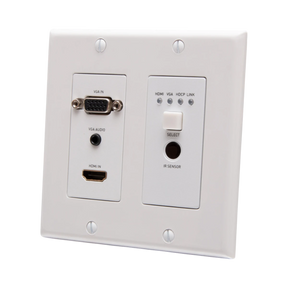 C2G HDMI HDBaseT + VGA , 3.5mm, RS232, and IR over Cat Extender Dual Gang Wall Plate Transmitter, 4K 60Hz — Being Shipped