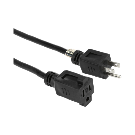 ADJ Accu-Cable 3-Wire Edison AC Extension Cord with Three Plugs (12 AWG, Black, 50') — Being Shipped