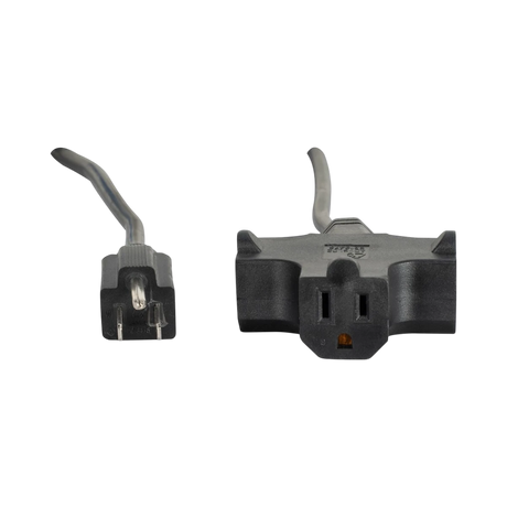 ADJ Accu-Cable 25" AC Extension Cord with Three Outlets (16 AWG, Black) — Being Shipped