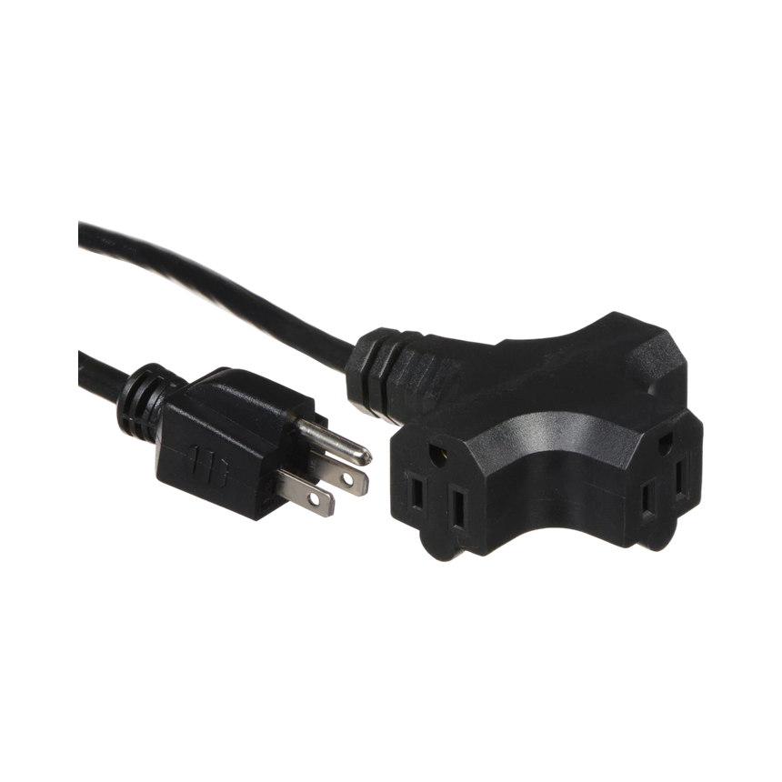 ADJ Accu-Cable 25" AC Extension Cord with Three Outlets (16 AWG, Black) — Being Shipped