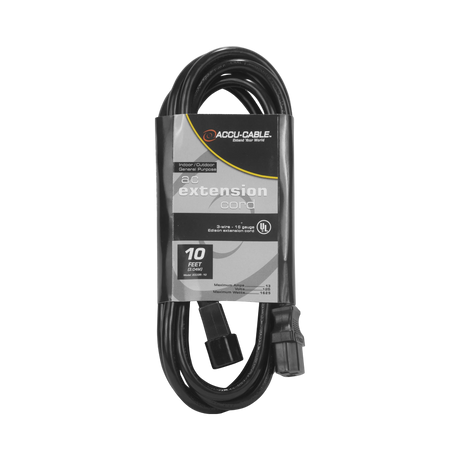 ADJ Accu-Cable Indoor-Outdoor General Purpose IEC Extension Cord (10') — Being Shipped