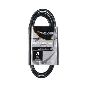 ADJ Accu-Cable ECCOM-3 3' 16AWG IEC Male to IEC Female Extension Cord — Being Shipped