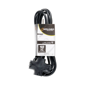 ADJ Accu-Cable EC-163-3FER10 16 Gauge 3 Plug 10ft Extension Cable — Being Shipped