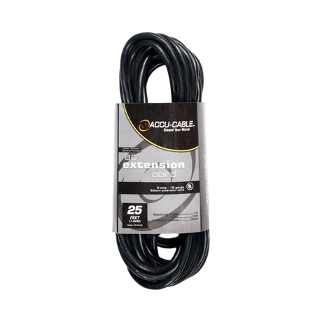 ADJ Accu-Cable EC-163 25' 16/3 AWG Edison AC Extension Cord — Being Shipped