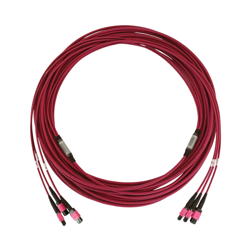 Tripp Lite 40/100/400G Multimode 50/125 OM4 Fiber Optic Cable (3x8F MTP/MPO-PC F/F), Magenta, 15m (49.2 ft.) — Being Shipped