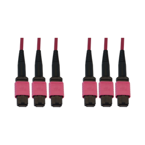 Tripp Lite 40/100/400G Multimode 50/125 OM4 Fiber Optic Cable (3x8F MTP/MPO-PC F/F), Magenta, 15m (49.2 ft.) — Being Shipped