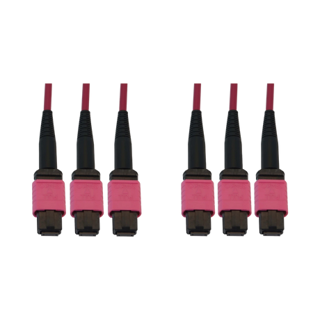 Tripp Lite 40/100/400G Multimode 50/125 OM4 Fiber Optic Cable (3x8F MTP/MPO-PC F/F), Magenta, 15m (49.2 ft.) — Being Shipped