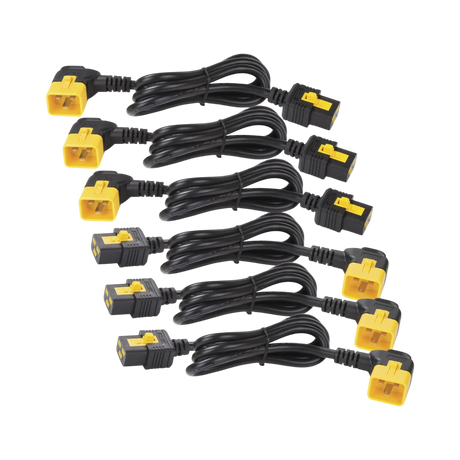 APC Power Cord Kit (6 ea), Locking, C19 to C20 (90 Degree), 1.2m — Being Shipped