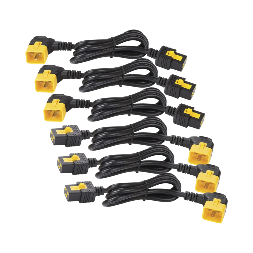 APC Power Cord Kit (6 ea), Locking, C19 to C20 (90 Degree), 1.2m — Being Shipped
