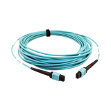 Tripp Lite 400G Multimode 50/125 OM4 Plenum-Rated Fiber Optic Cable, 24F MTP/MPO-PC (F/F), Aqua, 10m — Being Shipped