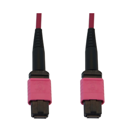 Tripp Lite 100G Multimode 50/125 OM4 Fiber Optic Cable (12F MTP/MPO-PC F/F), LSZH, Magenta, 15 m (49.2 ft.) — Being Shipped