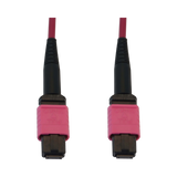 Tripp Lite  100G Multimode 50/125 OM4 Fiber Optic Cable (12F MTP/MPO-PC F/F), LSZH, Magenta, 5 m (16.4 ft.) — Being Shipped