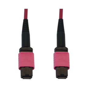 Tripp Lite  100G Multimode 50/125 OM4 Fiber Optic Cable (12F MTP/MPO-PC F/F), LSZH, Magenta, 5 m (16.4 ft.) — Being Shipped