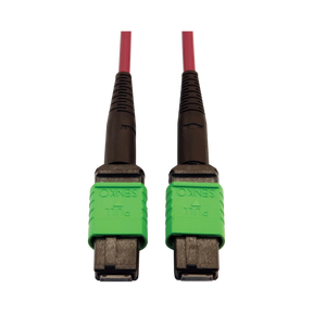 Tripp Lite 400G Multimode 50/125 OM4 Plenum-Rated Fiber Optic Cable, 16F MTP/MPO-APC (F/F), Magenta, 5 m — Being Shipped