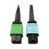 Tripp Lite 400G Multimode 50/125 OM4 Plenum Fiber Optic Cable, 16F MTP/MPO-APC to 24F MTP/MPO-UPC (F/F), Magenta, 5 m — Being Shipped