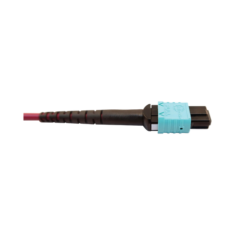 Tripp Lite 400G Multimode 50/125 OM4 Plenum Fiber Optic Cable, 16F MTP/MPO-APC to 24F MTP/MPO-UPC (F/F), Magenta, 5 m — Being Shipped