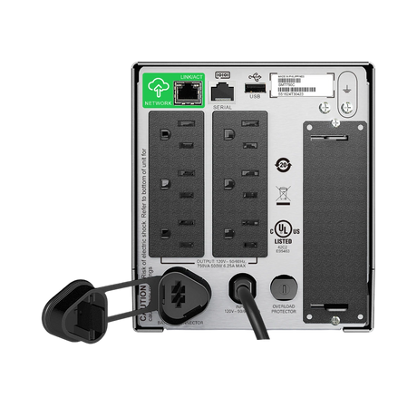 APC Smart-UPS, Line Interactive, 750VA, Tower, 120V, 6x NEMA 5-15R outlets, SmartConnect Port+SmartSlot, AVR, LCD, TAA — Being Shipped