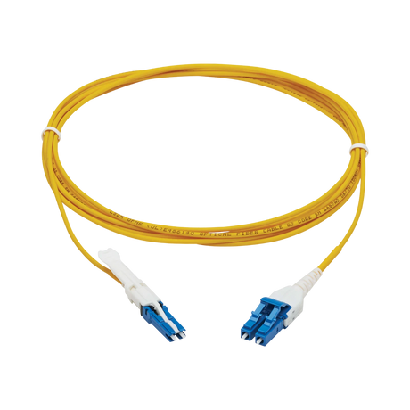 Tripp Lite 400G Duplex Singlemode 9/125 OS2 Fiber Optic Cable (CS-UPC/LC-UPC), Round LSZH Jacket, Yellow, 3 m — Being Shipped