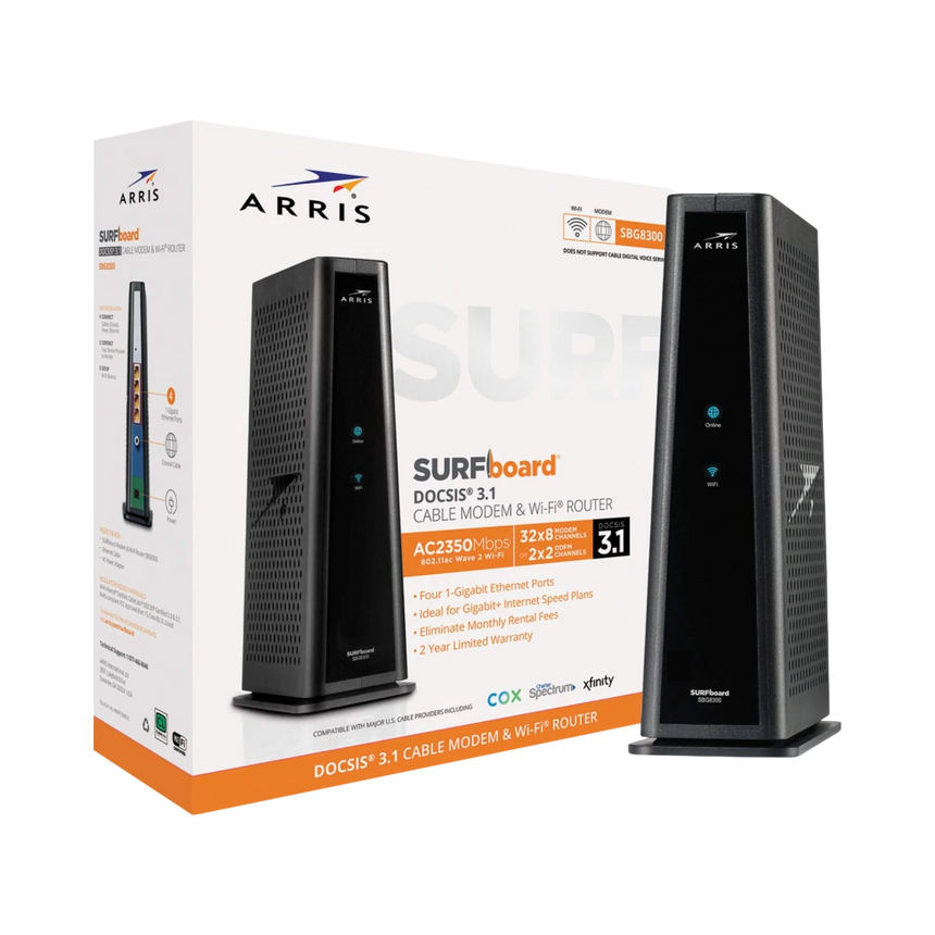ARRIS SURFboard SBG8300 DOCIS 3.1 Wireless Cable modem and Dual-Band Wi-Fi Router — Being Shipped