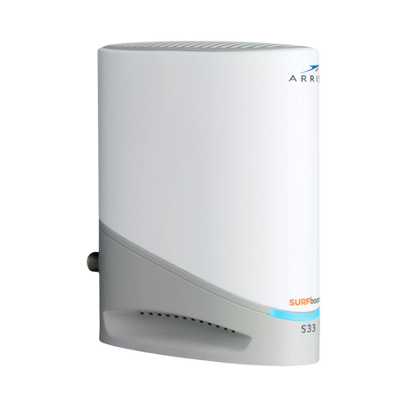 ARRIS SURFboard S33 32 x 8 DOCSIS 3.1 Multi-Gig Cable Modem with 2.5 Gbps Ethernet Port (White) — Being Shipped