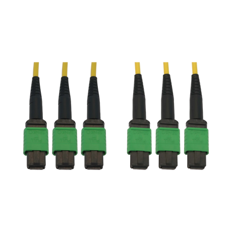 Tripp Lite 40/100G Singlemode 9/125 OS2 Fiber Optic Cable (3x8F MTP/MPO-APC F/F), LSZH, Yellow, 30m (98 ft.) — Being Shipped