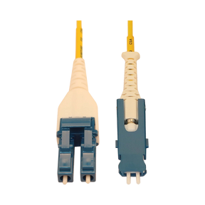 Tripp Lite 40/100/400G Singlemode 9/125 OS2 Fiber Optic Cable (Duplex SN-UPC to Duplex LC-UPC M/M), LSZH, Yellow, 5 m (16.4 ft.) — Being Shipped