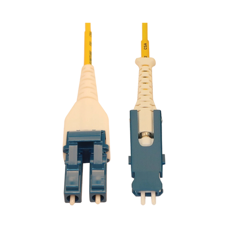 Tripp Lite 40/100/400G Singlemode 9/125 OS2 Fiber Optic Cable (Duplex SN-UPC to Duplex LC-UPC M/M), LSZH, Yellow, 5 m (16.4 ft.) — Being Shipped