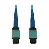 Tripp Lite 40/100/400G Multimode 50/125 OM3 Fiber Optic Cable (24F MTP/MPO-PC F/F), LSZH, Aqua, 2 m (6.6 ft.) — Being Shipped