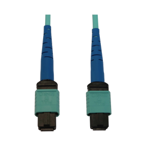 Tripp Lite 40/100/400G Multimode 50/125 OM3 Fiber Optic Cable (24F MTP/MPO-PC F/F), LSZH, Aqua, 20 m (65.6 ft.) — Being Shipped