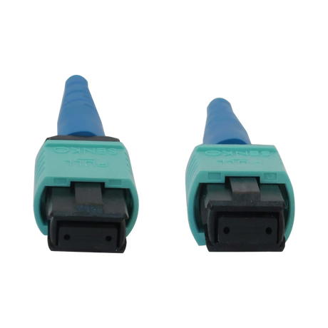 Tripp Lite 40/100/400G Multimode 50/125 OM3 Fiber Optic Cable (24F MTP/MPO-PC F/F), LSZH, Aqua, 20 m (65.6 ft.) — Being Shipped