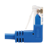 Tripp Lite Up/Down-Angle Cat6 Gigabit Molded Slim UTP Ethernet Cable (RJ45 Up-Angle M to RJ45 Down-Angle M), Blue, 1 ft. (0.31 m) — Being Shipped