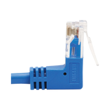 Tripp Lite Up/Down-Angle Cat6 Gigabit Molded Slim UTP Ethernet Cable (RJ45 Up-Angle M to RJ45 Down-Angle M), Blue, 1 ft. (0.31 m) — Being Shipped