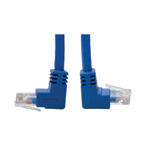 Tripp Lite  Up/Down-Angle Cat6 Gigabit Molded UTP Ethernet Cable (RJ45 Up-Angle M to RJ45 Down-Angle M), Blue, 1 ft. (0.31 m) — Being Shipped