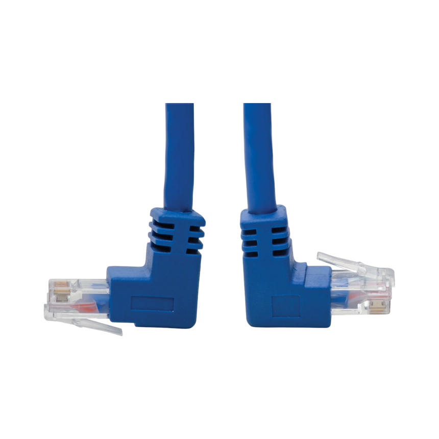 Tripp Lite  Up/Down-Angle Cat6 Gigabit Molded UTP Ethernet Cable (RJ45 Up-Angle M to RJ45 Down-Angle M), Blue, 1 ft. (0.31 m) — Being Shipped