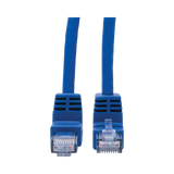 Tripp Lite  Up/Down-Angle Cat6 Gigabit Molded UTP Ethernet Cable (RJ45 Up-Angle M to RJ45 Down-Angle M), Blue, 1 ft. (0.31 m) — Being Shipped