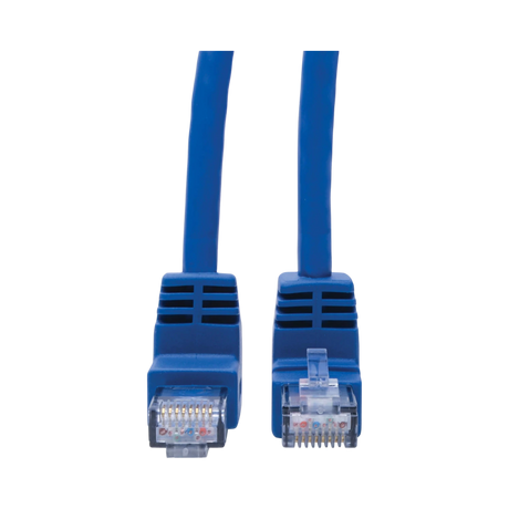 Tripp Lite  Up/Down-Angle Cat6 Gigabit Molded UTP Ethernet Cable (RJ45 Up-Angle M to RJ45 Down-Angle M), Blue, 1 ft. (0.31 m) — Being Shipped