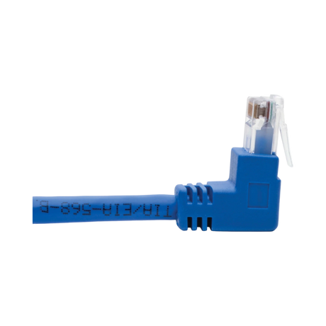 Tripp Lite  Up/Down-Angle Cat6 Gigabit Molded UTP Ethernet Cable (RJ45 Up-Angle M to RJ45 Down-Angle M), Blue, 1 ft. (0.31 m) — Being Shipped